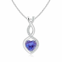 Authenticity Guarantee 
Tanzanite Infinity Heart Pendant with Diamonds in 14K... - £572.93 GBP
