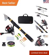 All-in-One Fishing Gear - 2.1m Telescopic Rod and Smooth Reel with Spool... - $79.79