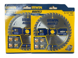 Irwin Marathon 6-1/2" 40Tooth Cordless Thin Kerf Circular Saw Blade 14023 Pack 2 - $32.66
