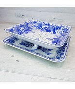 Spode Signature Blue Pierced Strawberry Basket Footed Dish &amp; Underplate ... - $290.99