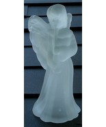 Nice Pressed Satin Glass Angel Candle Holder, VG COND - £11.67 GBP