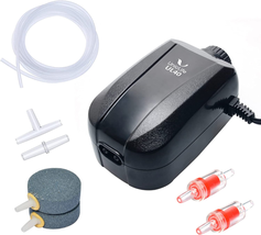 Uniclife Aquarium Air Pump Dual Outlet Fish Tank Aerator with Accessories for 5- - £16.91 GBP