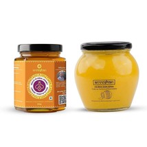 A2 Cow Ghee 500 mL and Raw Organic Multi-Flora Honey 500 gm | Combo Pack - £54.26 GBP