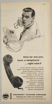 1958 Print Ad America&#39;s Independent Telephone Companies Man with Eye Glasses - £12.10 GBP