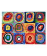 Hand-painted Reproduction of Kandinsky Squares with Concentric Circles O... - $89.89+