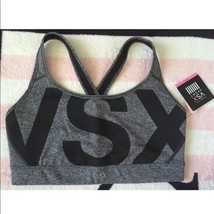 Victoria&#39;s Secret Sport Gray Marl Black VSX Player Crossback Sports Bra - M - £27.64 GBP