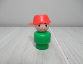 Fisher-Price Little People vintage green boy red pot head hat USED - $6.92