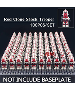 100Pcs Star Wars Red Clone Shock Troopers Minifigures Assembly Mini Bloc... - €116,06 EUR
