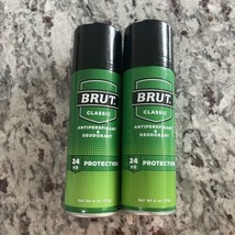 2x Brut Classic Spray Antiperspirant Deodorant 24 Hour Protection 4 oz Cans - £30.91 GBP