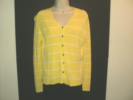 Babette Ballinger NY Sweater Twin Set Size S Cardigan, Tank, Yellow w/ W... - £24.86 GBP