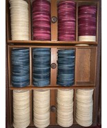 Vintage Clay Poker Chips | Jockey on Race Horse | Red, Blue, White | Set... - $2,067.56 MXN