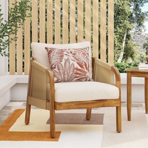 Acacia Wood &amp; Wicker Outdoor Deep Seating Chair - $266.99