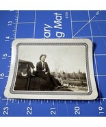 Vintage Photograph Man Sitting On Car Hood Wearing A Hat 1920s 30s - $150.04 MXN