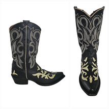 Johnny Ringo Snip Toe Cut Out Inlay Ornate Black/White Western Cowgirl B... - $89.10 Johnny Ringo Snip Toe Cut Out Inlay Ornate Black/White Western Cowgirl B... - $89.10