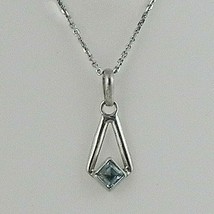 925 Argent Sterling Véritable Topaze Bleu Pendentif Fin Bijoux Femme Cadeau Girl - £26.42 GBP