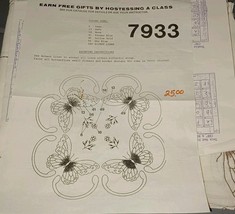 Vtg 80s Tri-Chem Paint 21 Quilt Blocks BUTTERFLY Stamped Embroidery Set ... - $31.99