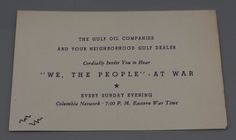 Vintage Gulf Huile Columbia &#39;Network&#39; Invitation We The People À War - $27.22