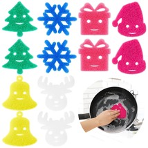 12 Pcs Christmas Cleaning Sponges Cute Kitchen Scrub Sponges Christmas Tree Snow - $27.99