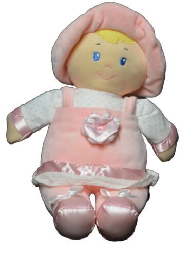 Kids Preferred Plush My First Doll Baby Lovey Pink Rattle Crinkle Sounds Blonde - $13.55