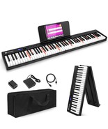 Folding Piano Keyboard 88 Key Full Size Semi-Weighted Bluetooth Portable... - £213.55 GBP