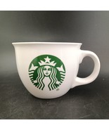 Starbucks Large Green Mermaid Siren Logo White 14oz Coffee Tea Mug Cup 2015 - $12.33 CAD