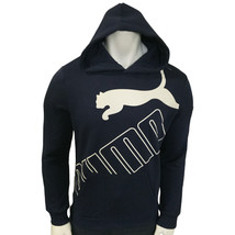 NWT PUMA MSRP $66.99 BIG LOGO MEN&#39;S NAVY LONG SLEEVE HOODIE SWEATSHIRT S... - £21.54 GBP