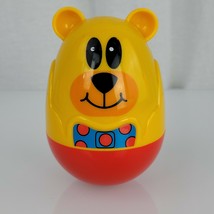 Fisher Price Baby Plastic Tipsy Rocking Teddy Bear Red Yellow Chime Ratt... - $34.64