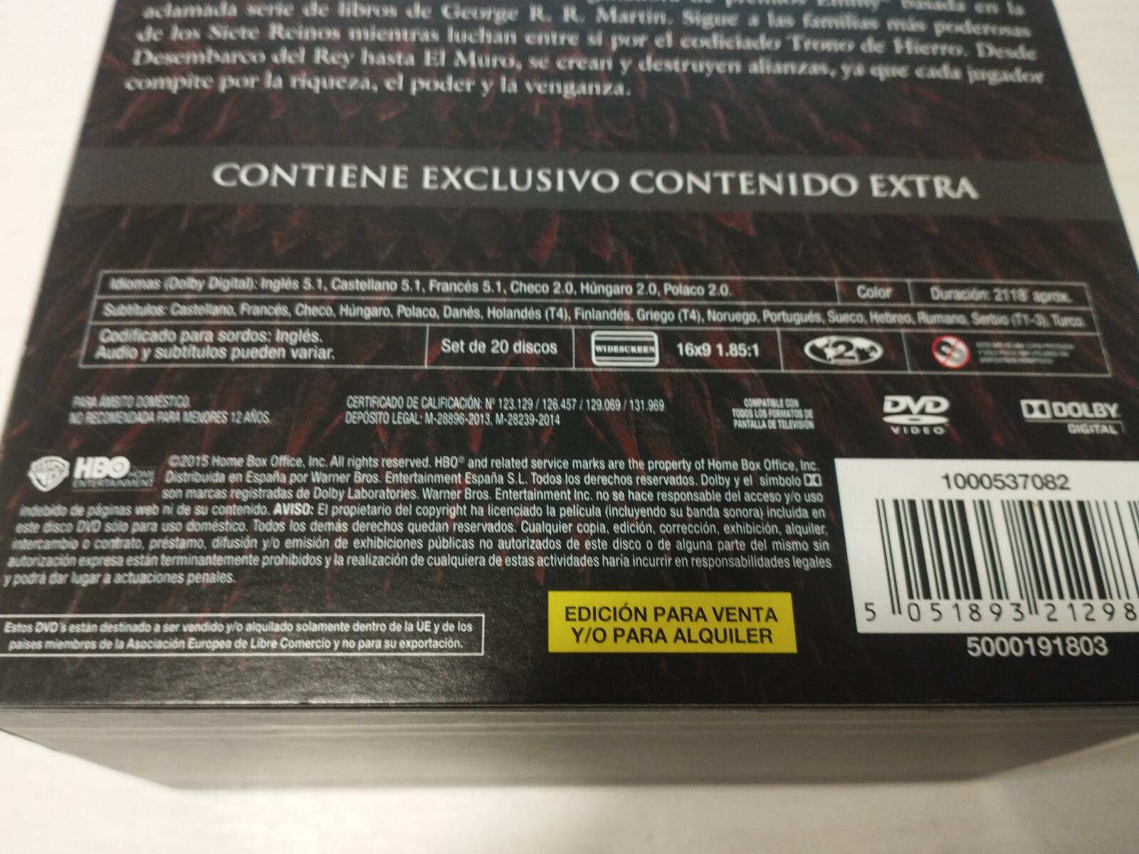 Juego de tronos Saisons 1-4 Complètes HBO - DVD Espagnol Anglais Région 2 3T Item image 4