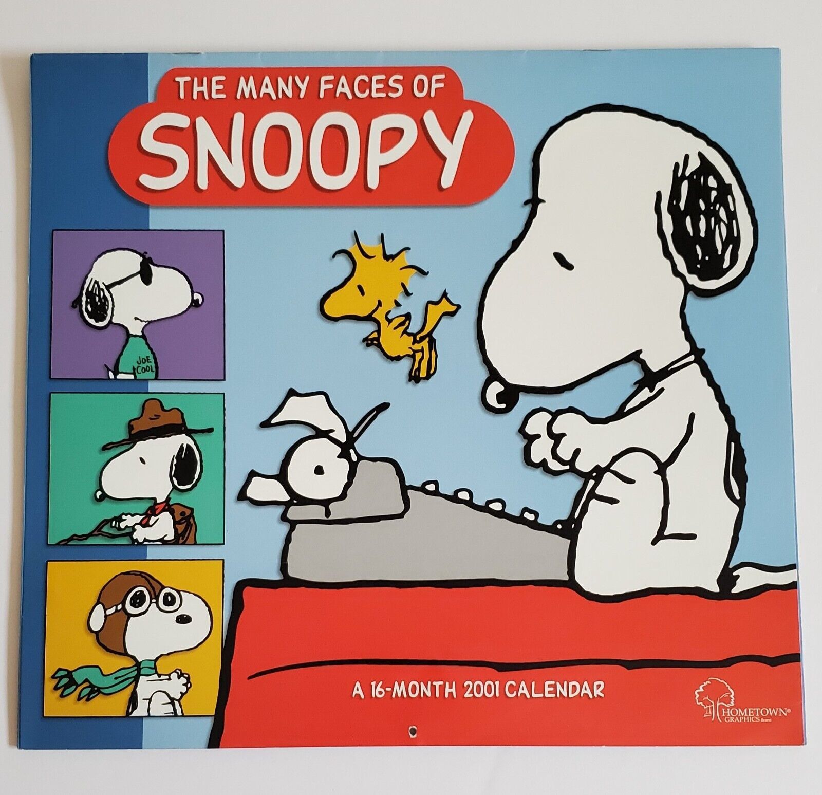 Vtg Snoopy Peanuts 2001 wall calendar The Many Faces of Snoopy - Hometown - $14.99