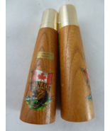 Vintage Wooden Salt &amp; Pepper Shakers 4&quot; Tall - $9.46 CAD