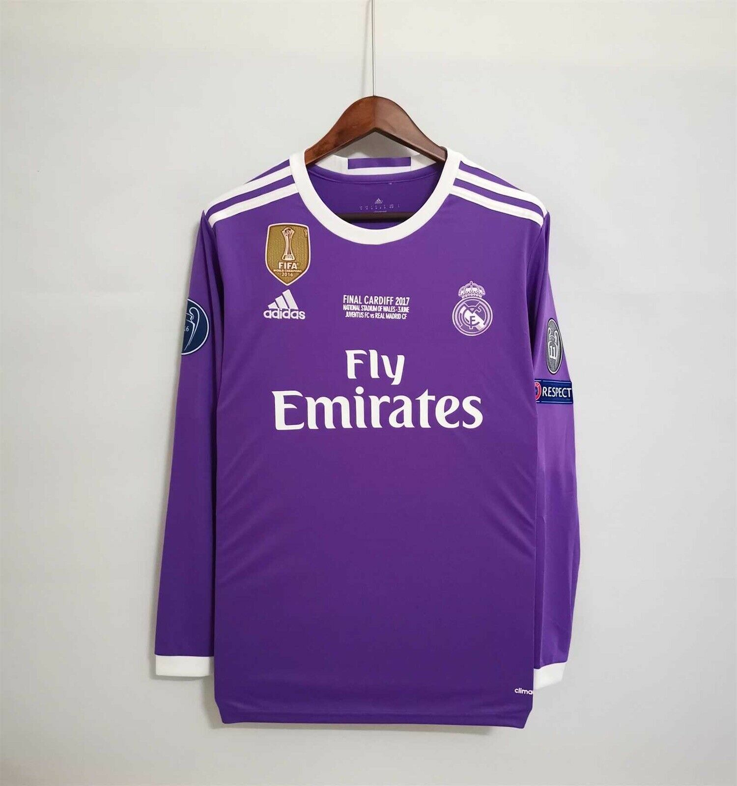 Retro 2016-17 Real Madrid Long Sleeve Soccer Jersey Away