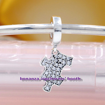 2022 Summer Release 925 Sterling Silver Sparkling Puzzle Piece Dangle Charm  - £13.26 GBP