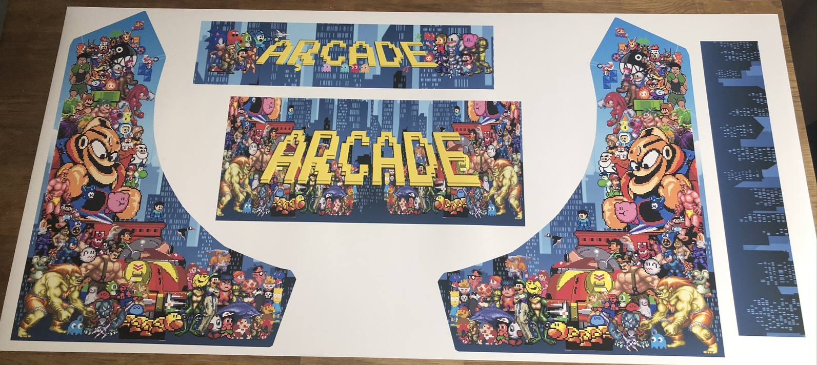 Mixed Night Retro Bartop arcade Cabinet Artwork vinyl Graphics side art