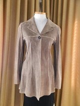 CHANEL Coat Deer Skin Suede Jacket Chanel Horn Button 38 - £1,161.78 GBP