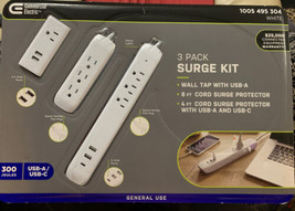 Commercial Electric Surge Protector 9-Outlets Totally (3-Pack) - £27.66 GBP