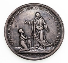 1800&#39;s Deutsche Religiös Taufe Medaille IN Silber Von Loos, 36 MM, 13.5gr - $134.10