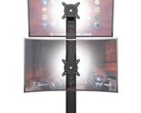 Dual Monitor Stand - Vertical Stack Screen Free-Standing Monitor Riser F... - $78.99