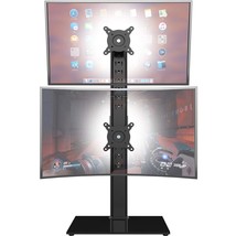 Dual Monitor Stand - Vertical Stack Screen Free-Standing Monitor Riser F... - £62.15 GBP