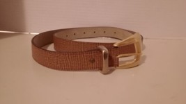 Youth Girls Genuine Bonded Leather Belt Brown With Gold Accents Small Size - $16.82