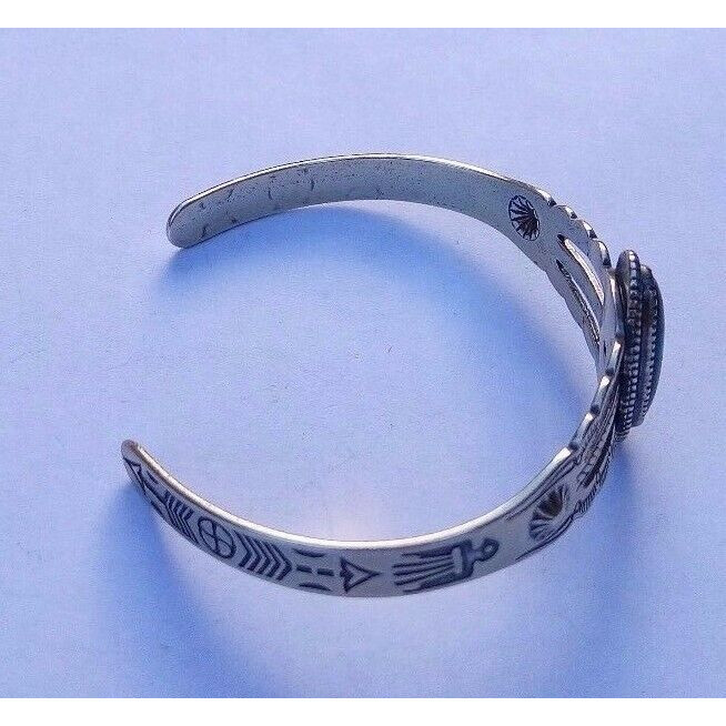 SOUTHWESTERN WM. WHEELER STERLING  SILVER PAUA ABALONE BRACELET SKY Item image 4