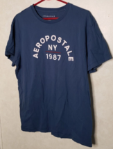 Aeropostale Mens Short Sleeve Large Navy Blue Cotton T-Shirt - $9.89