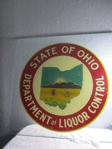 Vintage State of Ohio Department of Liquor Control Glass window panel si... - $296.99