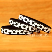 Set of SOCCER BALL Silicone Wristbands Wholesale Team Wrist Band Bracele... - $167.33 MXN+