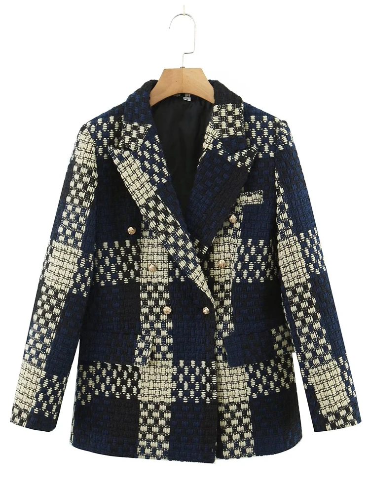 MOYATIIY Women  Winter Tweed Blazer Coat Long Sleeve Thick Jacket Coat Female Ou - £185.22 GBP