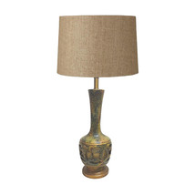 Mid-Century Green Ceramic Table Lamp, Base Lights Up - £358.91 GBP