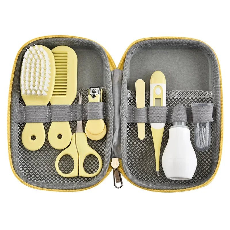 Baby Care EVA Bag Eight-piece Set Baby Nasal Aspirator Nail Scissors Car... - £11.39 GBP