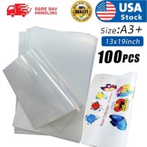 A3+ 100 Sheets 13&quot; X 19&quot; Dtf Transfer Film Matte With Rough Back Cold Peel - £76.36 GBP