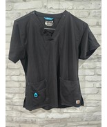 Carhartt C12110 Women’s Force Flex Black Scrub Top Medium M Modern Fit - $34.05 CAD