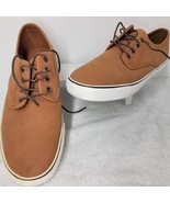 SIO SUEDE STYLE CASUAL SNEAKER BOAT BROWN COGNAC SHOE MEN&#39;S SIZE 10 D - $19.79