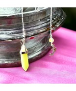 Dowsing Pendulum Glow In The Dark Yellow Quartz Star Charm Ghost Hunting - $8.90